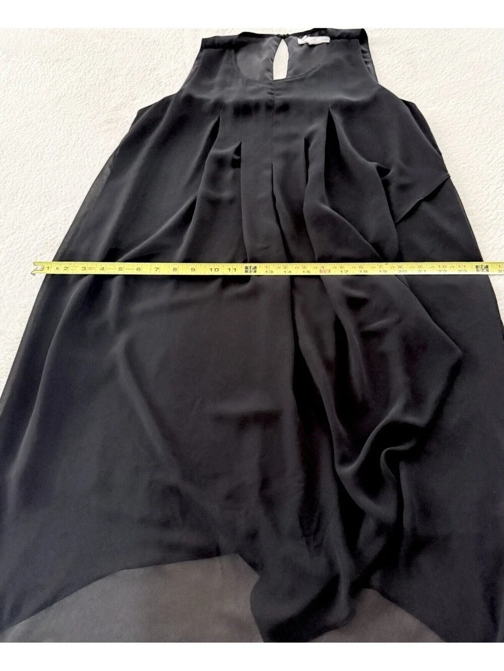 BCBGeneration Women’s Black Chiffon Midi Dress Size M Sleeveless Cocktail Party